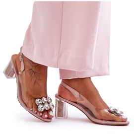 Transparente Sandalen mit rosa Absätzen S.Barski MR1037-43