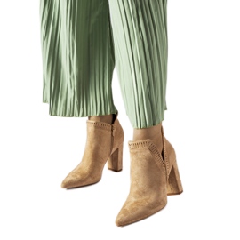 Beigefarbene Cammoro-Stiefeletten aus Wildleder