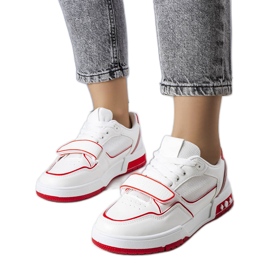 Rote Ollie-Sneaker für Damen weiß