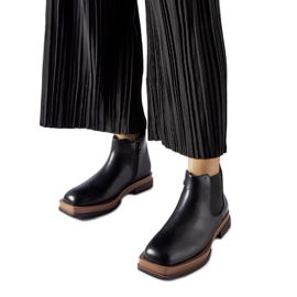 Flache schwarze Tarquinia-Stiefel