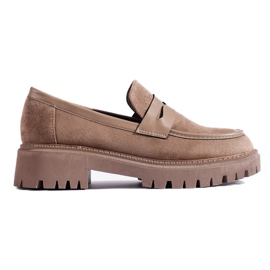 Beige Wildleder-Loafer für Damen von Shelovet