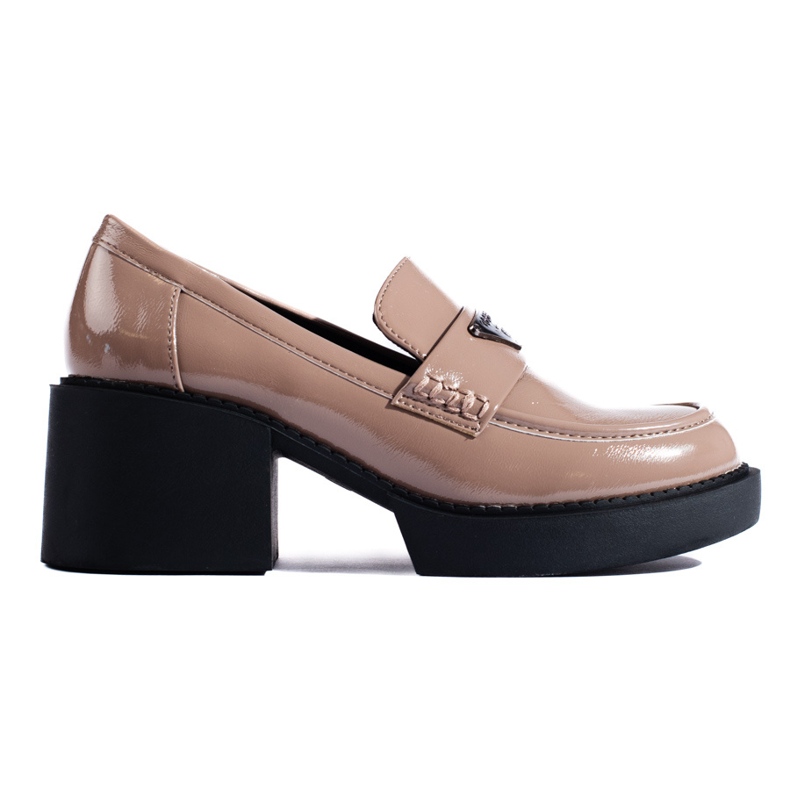 Beige lackierte Shelovet-Damenschuhe