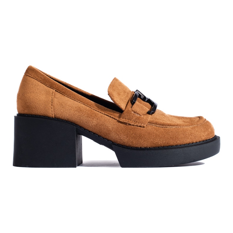 Shelovet Damenschuhe mit hohen Absätzen aus kamelfarbenem Wildleder braun