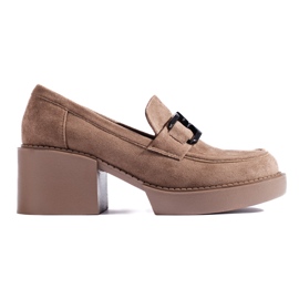 Shelovet beige Wildleder-Damenschuhe mit hohen Absätzen