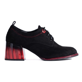 Shelovet schwarze Wildlederschuhe mit hohen Absätzen