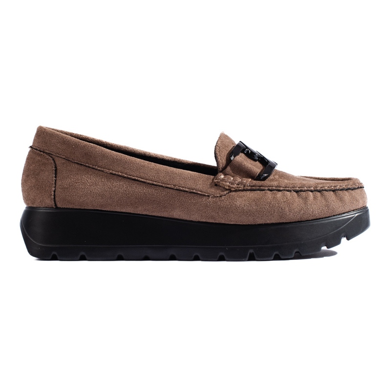 Dunkelbeige Wildleder-Loafer für Damen von Shelovet