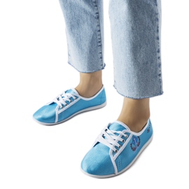 Blaue Woodstock-Sneaker für Damen