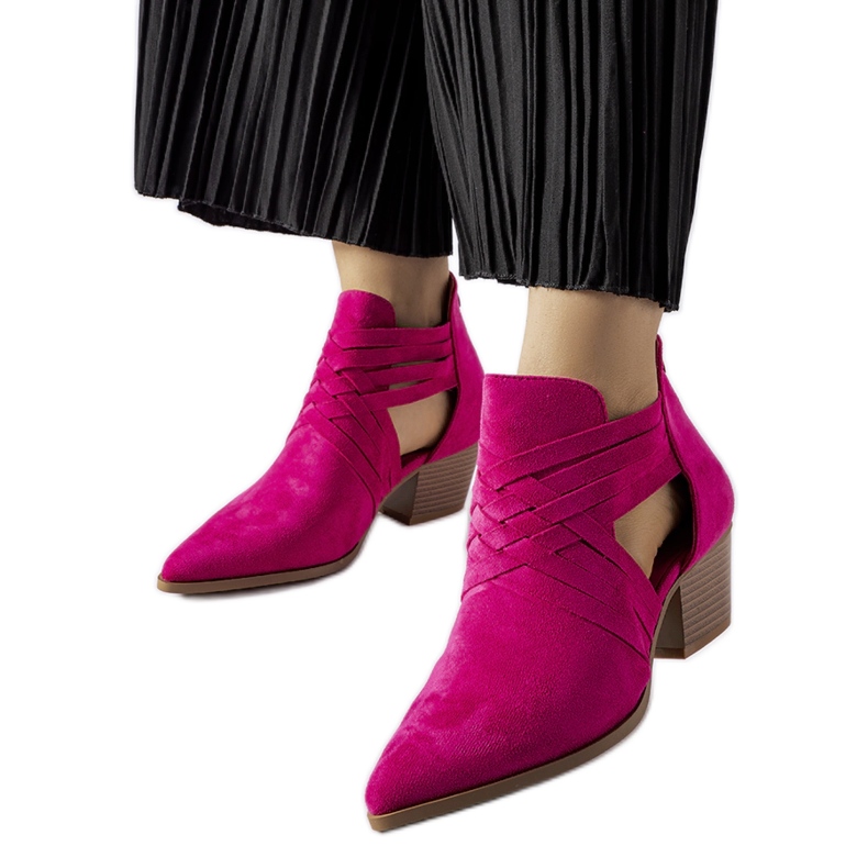 Rosa Quraishi-Stiefeletten mit hohem Absatz