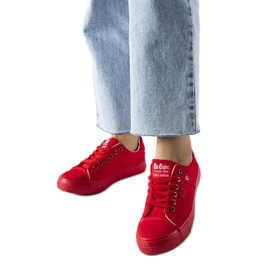 Rote Stoffsneaker von Lee Cooper