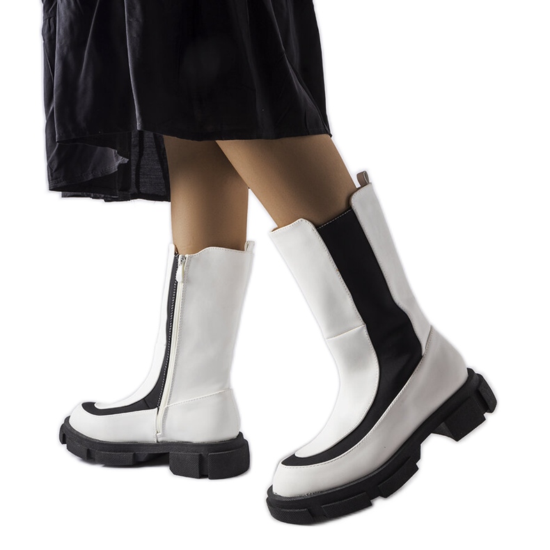 Weiße Gontin-Stiefeletten