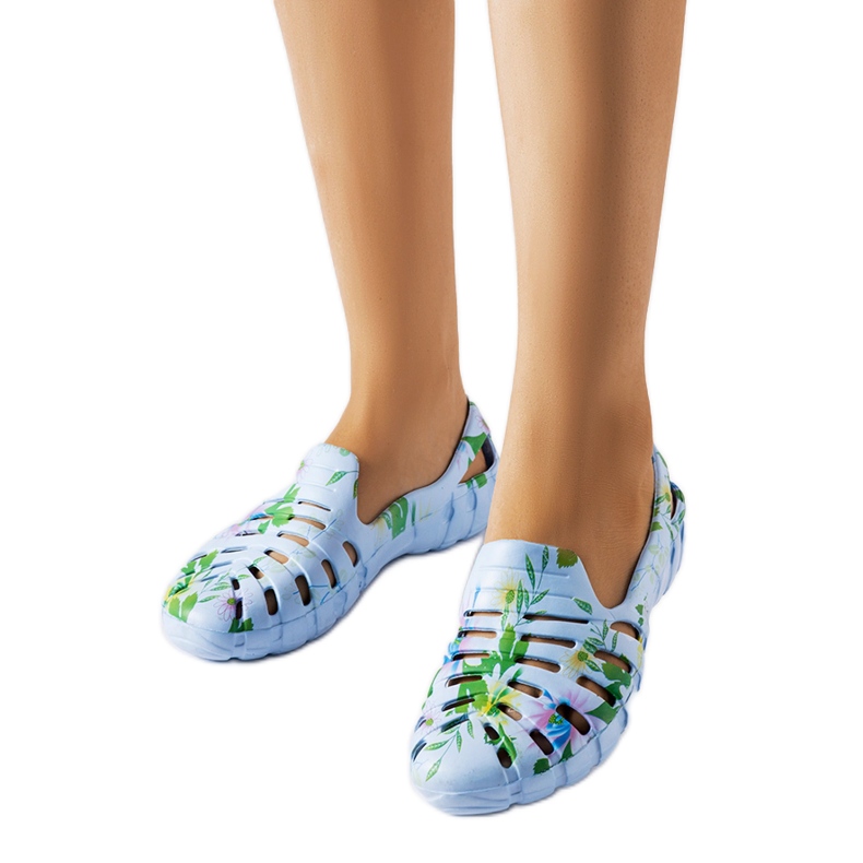 Inna Blaue Gummi-Flip-Flops mit Eliano-Muster