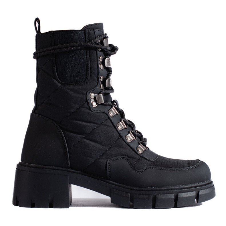 Schwarze Damen-Arbeitsstiefel zum Schnüren von Vinceza