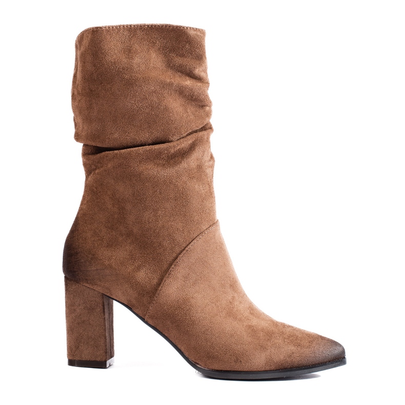 Beigefarbene elegante Stiefeletten aus Wildleder von Vinceza