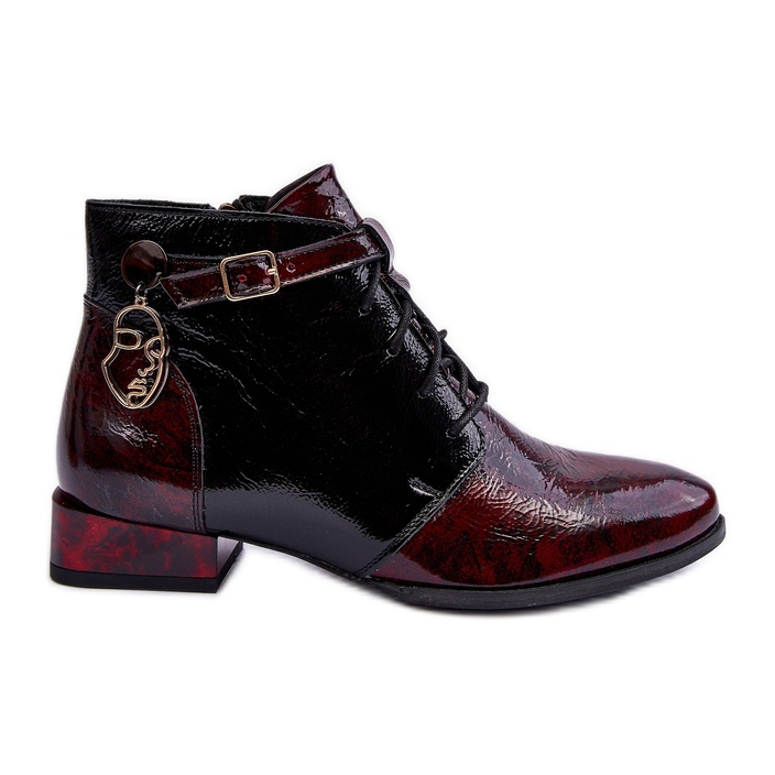 Damen Lederstiefel Schuhe Maciejka 5743A-23 Burgund rot