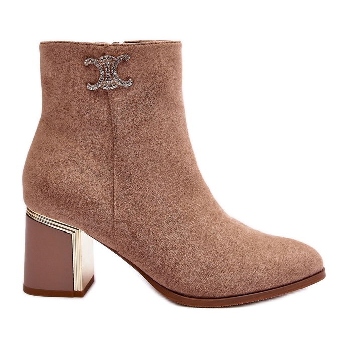 Wildlederstiefeletten mit Verzierung, Beige Dwinja