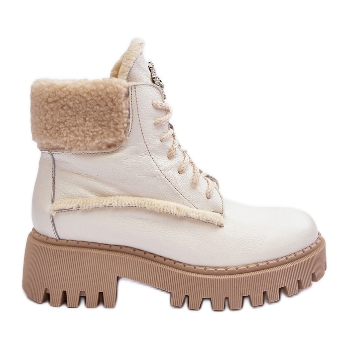 Damen-Lederstiefel Creme Lemar Vergo beige