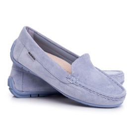 Evento Blaue Loafer für Damen Wildleder Morreno