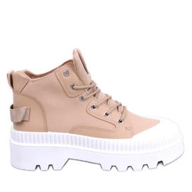 High-Top-Sneaker mit Tinli Khaki-Schutz beige
