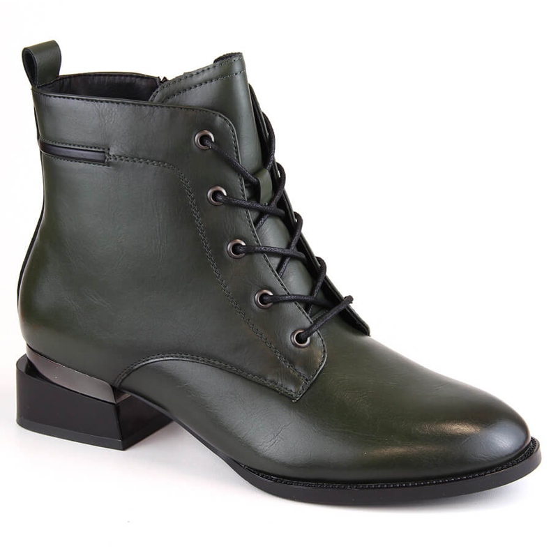 Isolierte Damenstiefel mit hohen Absätzen, grün Vinceza 58158