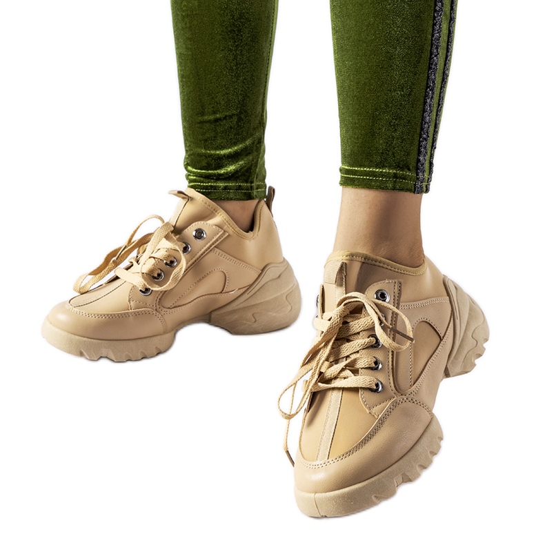Dunkelbeige Sneaker mit flexiblem Abal-Obermaterial