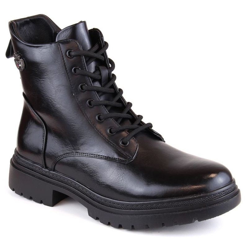 Potocki W WOL181A Schnür- und Reißverschlussstiefeletten, schwarz