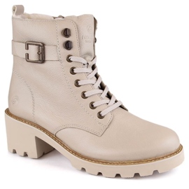 Bequeme, isolierte Lederstiefel Remonte RKR615, beige