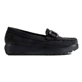 Schwarze Wildleder-Loafer für Damen von Shelovet