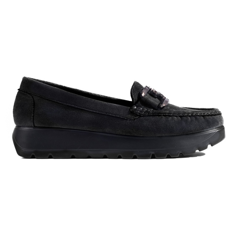 Schwarze Wildleder-Loafer für Damen von Shelovet
