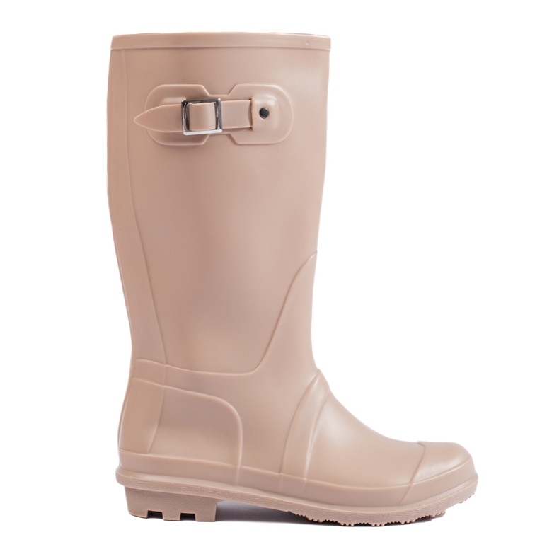 Beige Damen-Gummistiefel mit Shelovet-Schnalle