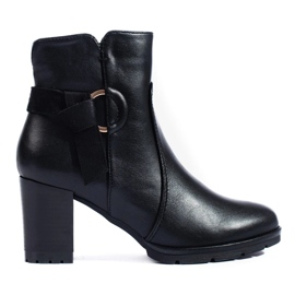 Bequeme schwarze Shelovet-Stiefeletten mit hohen Absätzen