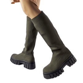 Grüne Stiefel mit flexiblem Obermaterial von Maroun