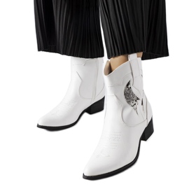 Weiße hochhackige Cowboystiefel von Henriette