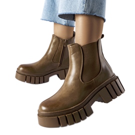 Braune Plateau-Chelsea-Stiefel von Giusy