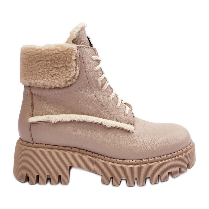 Damen-Lederstiefel Beige Lemar Vergo