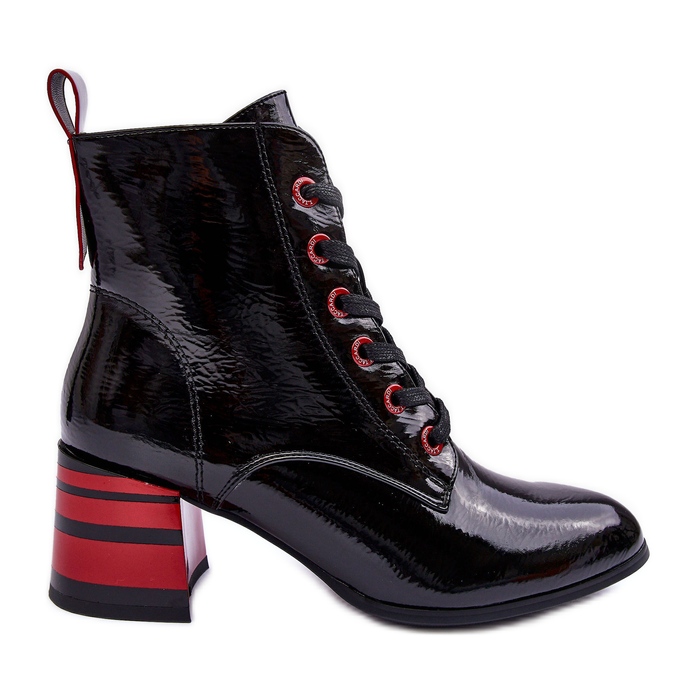 Lackstiefel mit hohem Absatz S.Barski MR870-49 Schwarz