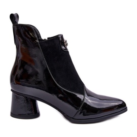 Lederstiefel mit hohem Absatz S.Barski MR870-96 Schwarz