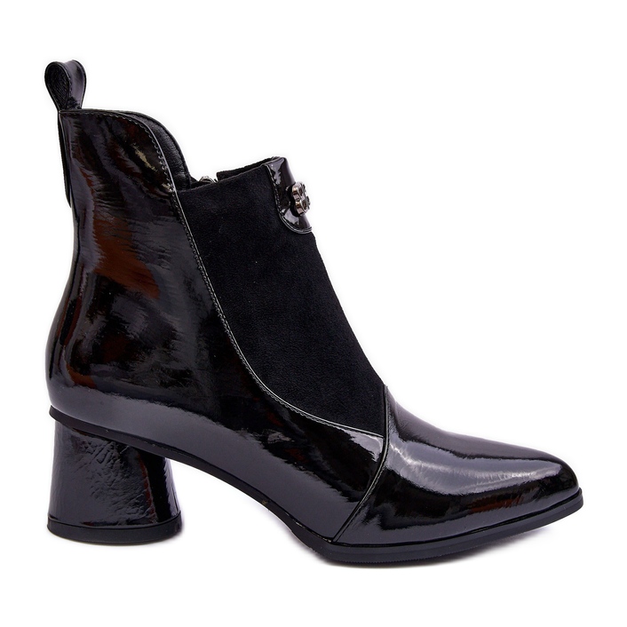 Lederstiefel mit hohem Absatz S.Barski MR870-96 Schwarz