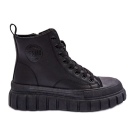 Isolierte Ledersneaker mit Reißverschluss Big Star MM274625 Schwarz