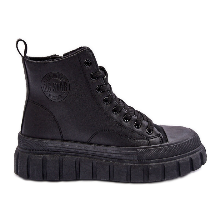 Isolierte Ledersneaker mit Reißverschluss Big Star MM274625 Schwarz