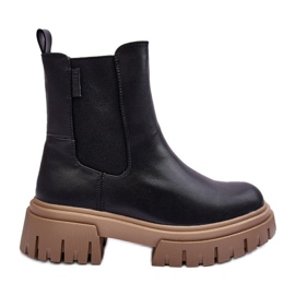 Isolierte massive Chelsea-Stiefel Big Star MM274606 Schwarz