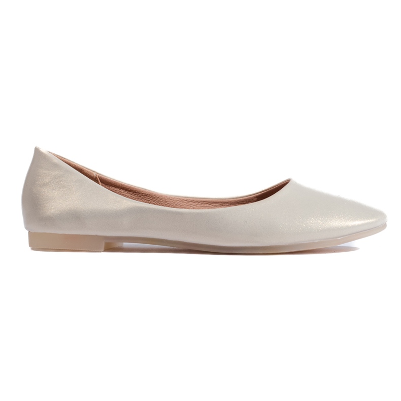Beige Ballerinas für Damen aus Öko-Leder Shelovet