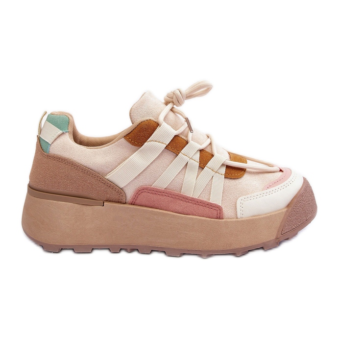 PS1 Damen-Sportschuhe aus Wildleder auf der beigefarbenen Plattform Rohan