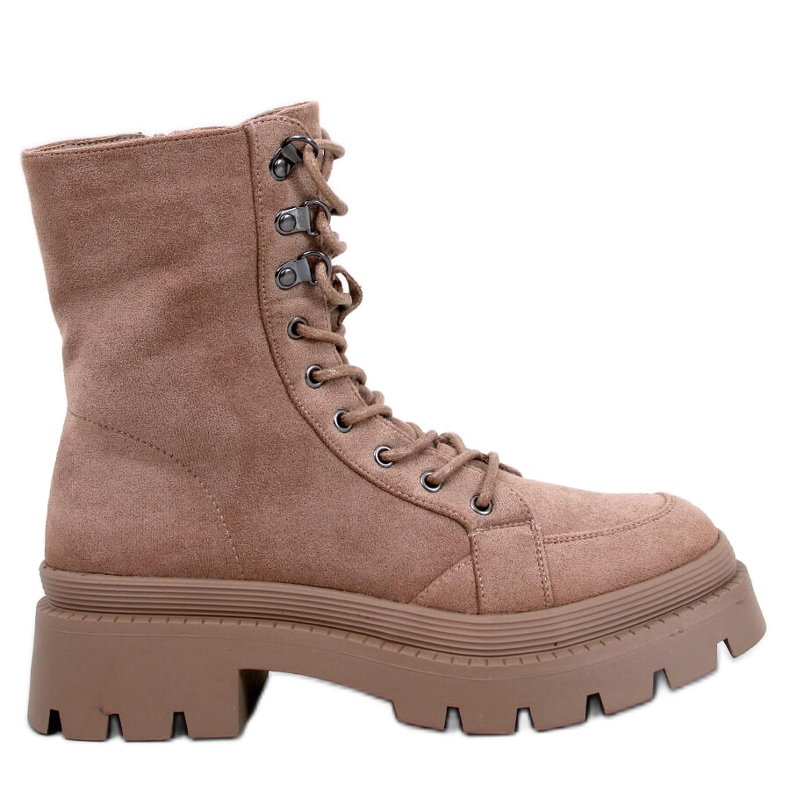 Hagg Taupefarbene Schnürstiefeletten beige