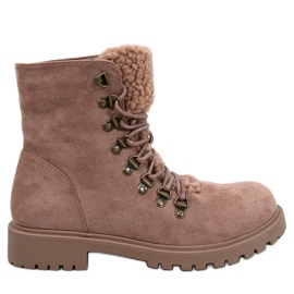 Leggs Beige Schnürstiefel