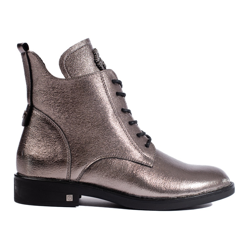 W. Potocki Potocki silberne flache Stiefel braun