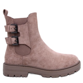 Stiefeletten aus taupefarbenem Wildleder von Lanier beige