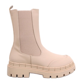 Hohe Chelsea-Stiefel von Faime in Beige