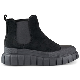 Schwarze, sportliche Chelsea-Stiefel für Damen