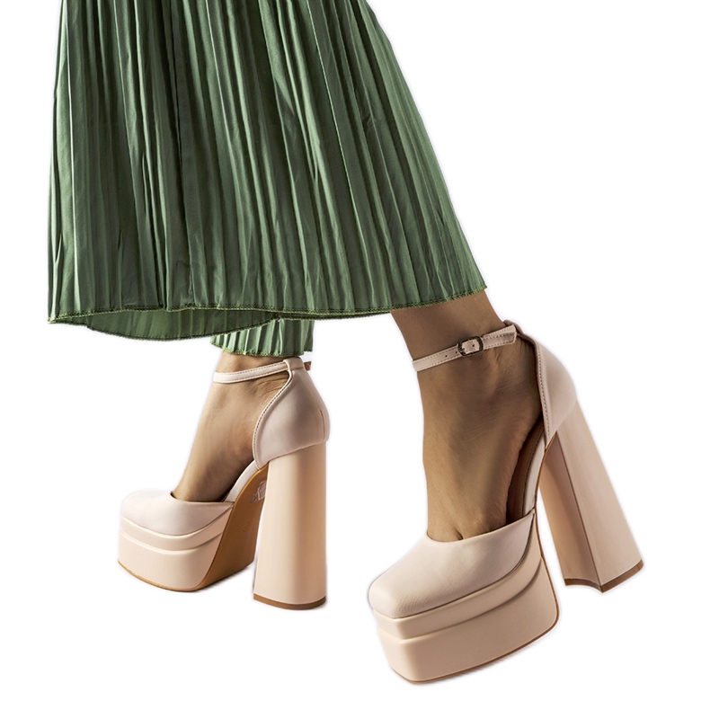 Beige Romines-Pumps mit hohem Absatz