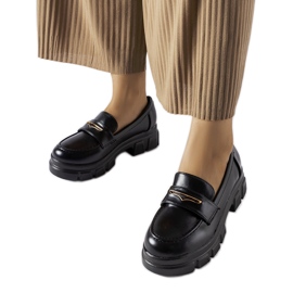 Schwarze Fuori-Mokassins mit sichtbarem Profil